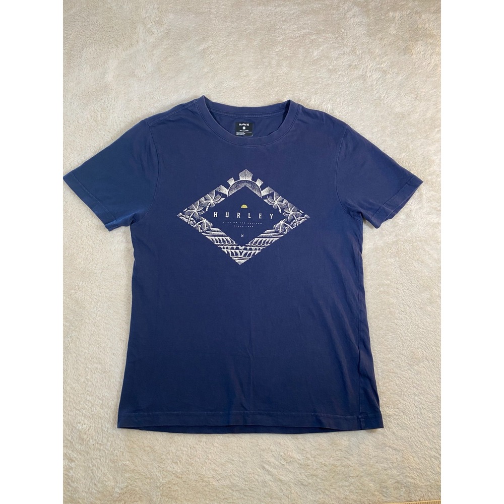 Hurley Men's Size S Graphic Print T-Shirt Blue 100% Cotton
